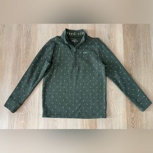 Vineyard Vines Football Saltwater Quarter Zip Pullover